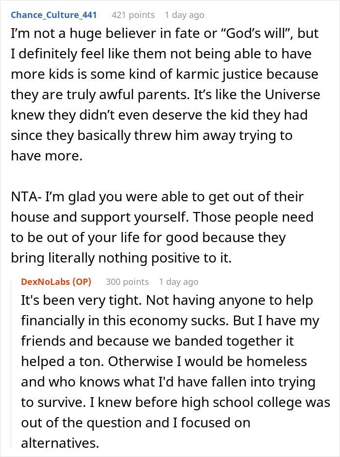 Reddit thread discussing parents neglecting their child while wanting more kids and the impact of parental neglect on children. - 27