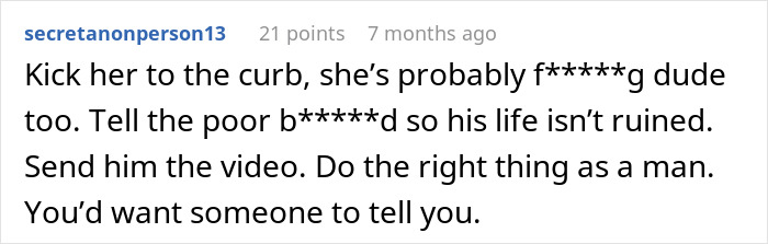 Screenshot of an online comment discussing a woman’s affair pregnancy and the bestie’s boyfriend’s reaction. Screenshot of an online comment discussing a woman’s affair pregnancy and the bestie’s boyfriend’s reaction.