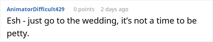 Reddit comment expressing opinion on a man shelling out money for daughter&rsquo;s failed wedding and skipping his own.