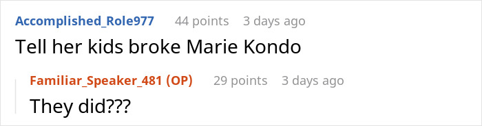 Screenshot of an online conversation where a woman&rsquo;s warning about clean toddlers sparks a relationship fight.