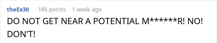 Screenshot of an online comment warning about getting sick after eating food touched by dad, questioning if it&rsquo;s intentional.