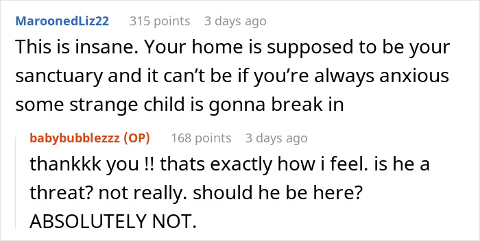 Alt text: Woman catches neighbor&rsquo;s son in her home, surprised by parents&rsquo; casual reaction to the situation.