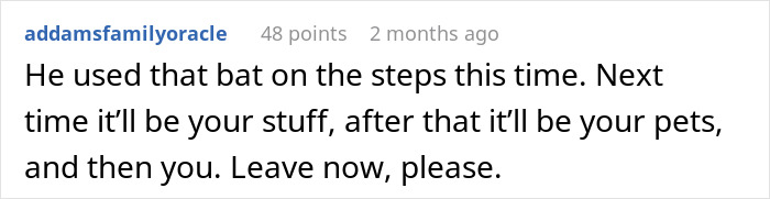 Screenshot of a social media comment showing a tense message with a threatening tone.