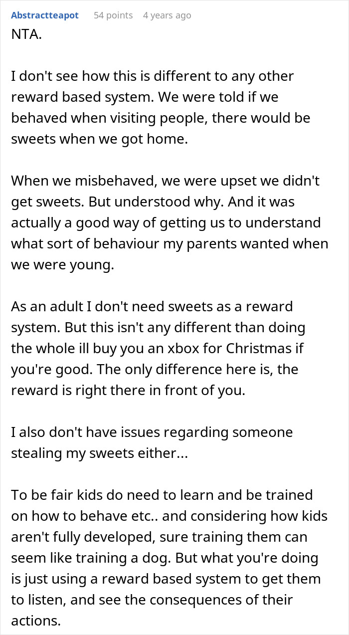 Screenshot of a Reddit comment discussing training kids using a reward-based system to improve behavior. Screenshot of a Reddit comment discussing training kids using a reward-based system to improve behavior.