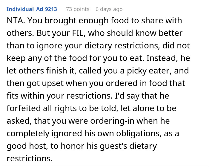 In-Laws Aware Of Woman&rsquo;s Food Restrictions, Are Mad She Finds A Way To Not Eat Their Unsafe Food