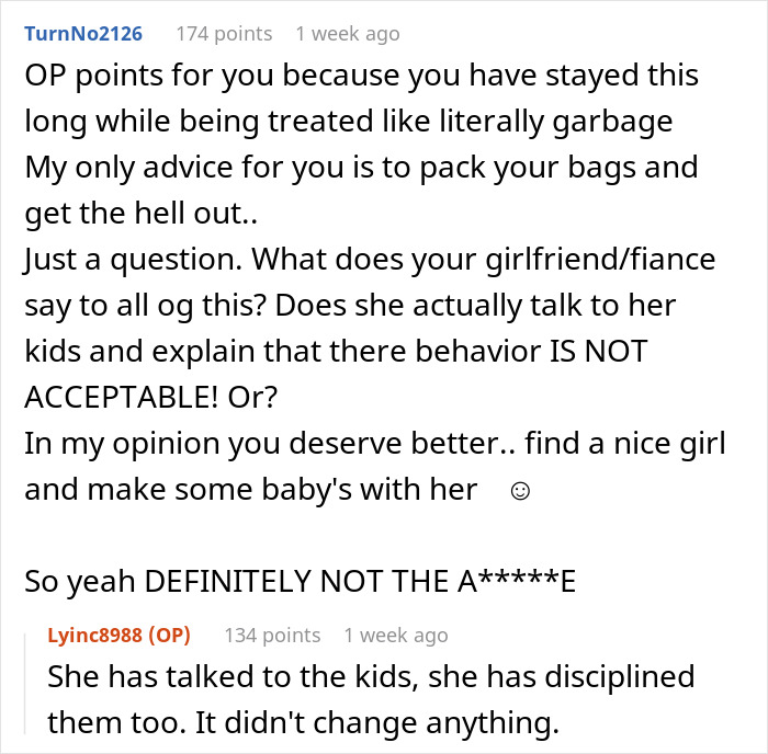 Commentary on man trying to win over fiancee&rsquo;s kids for years, expressing frustration and desire to break up.