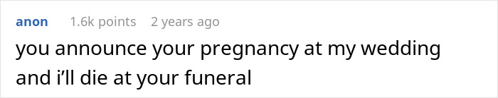 Text post displaying family treating a wedding as a convenient time and place to celebrate everyone else&rsquo;s occasions.