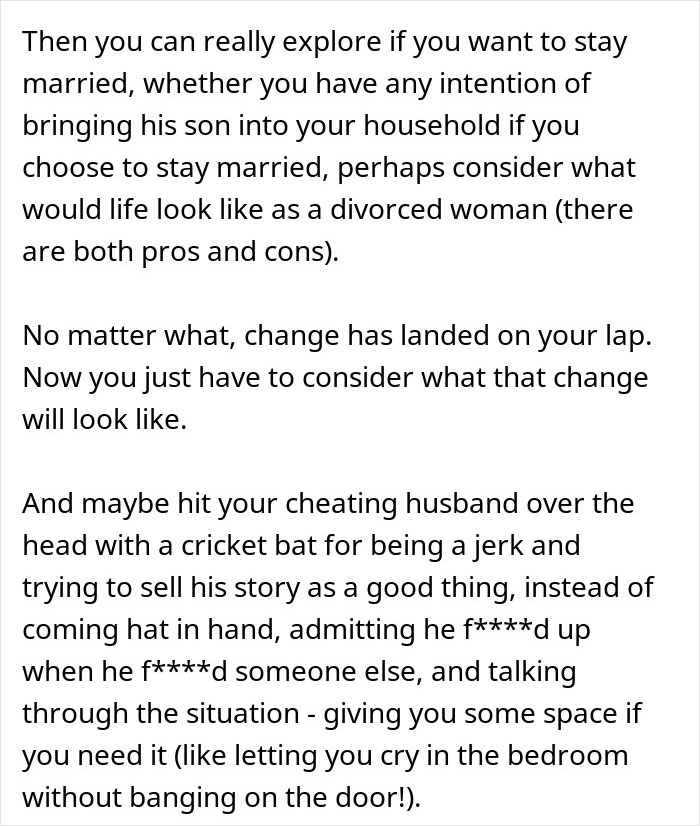 Text discussing considerations after a husband hides an affair for nine years and the impact on family life. Text discussing considerations after a husband hides an affair for nine years and the impact on family life.