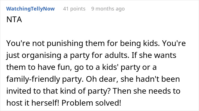 Comment explaining adult party planning while mom refuses babysitter for Halloween party, showing up at empty house - 25