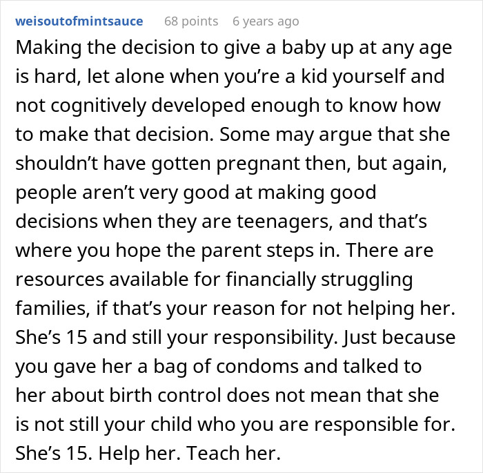 Comment discussing the challenges of parenting a teen and reasons a dad called CPS on his daughter.