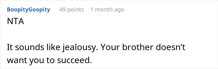 Screenshot of a comment from BoopityGoopity discussing jealousy and suspicion related to food his dad has touched.