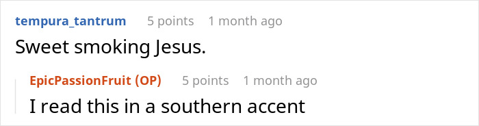 Comment section screenshot showing a person reacting to a post about a groom's brother's girlfriend wearing a sage green dress at a wedding.