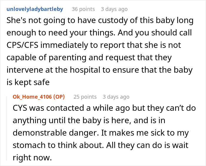 Comments discussing a family feud sparked as a lady encourages her disabled daughter to get pregnant.