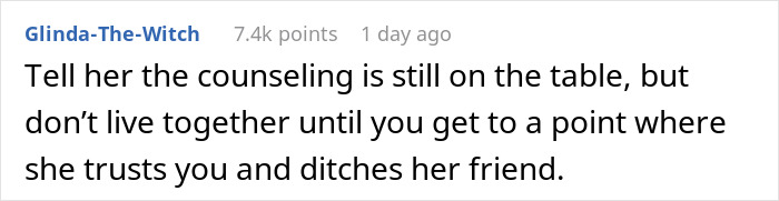 Text message conversation showing advice about a man giving his pregnant girlfriend an ultimatum due to her insecurities.