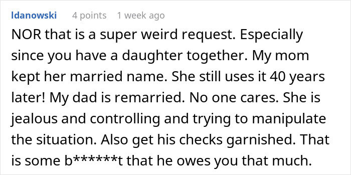 Woman Doesn’t Get What Her Last Name Has To Do With Ex Not Being Able To Get Married Again Woman Doesn’t Get What Her Last Name Has To Do With Ex Not Being Able To Get Married Again