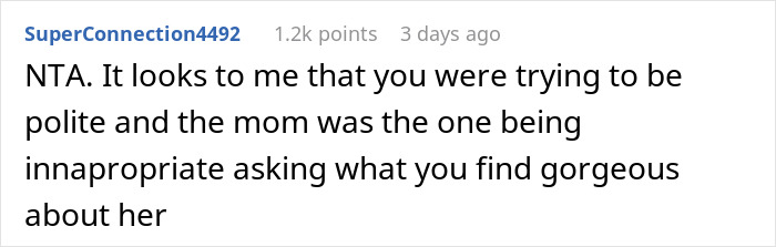 Screenshot of an online comment discussing a man&rsquo;s compliment to his girlfriend&rsquo;s mom sparking a fight between parents.