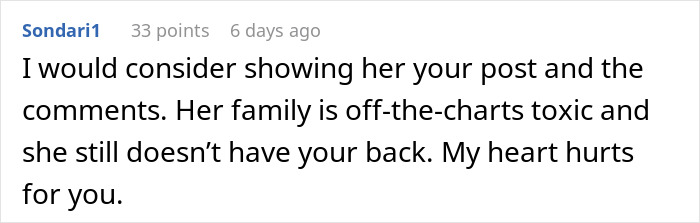 A Reddit comment describing a toxic family and lack of support related to cyber-bullying and family conflict. - 53