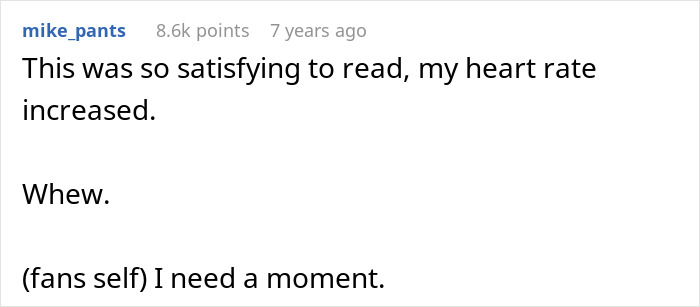 Text comment praising a story about a lady in a brand new Lexus skipping the air pump line and facing petty justice. - 22