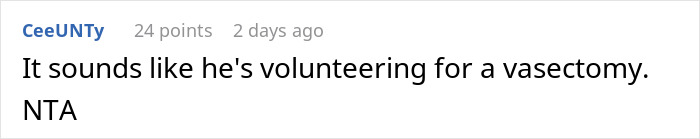 Screenshot of an online comment discussing a man thinking he can control decisions about his wife's body. Screenshot of an online comment discussing a man thinking he can control decisions about his wife's body.