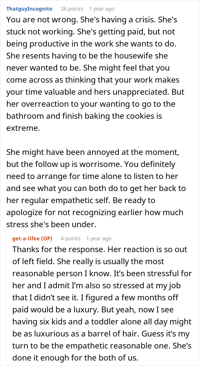 Reddit conversation about wife proving husband wrong, showing strength and independence after his doubtful comment.