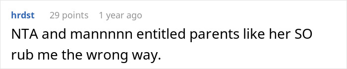 Screenshot of a Reddit comment discussing entitled parents and a mom taking kids on a 9-hour flight without help.