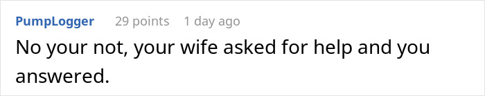 Comment text on a gray background discussing a wife asking for help in the context of a friend-wife drunk hookup with another man. Comment text on a gray background discussing a wife asking for help in the context of a friend-wife drunk hookup with another man.