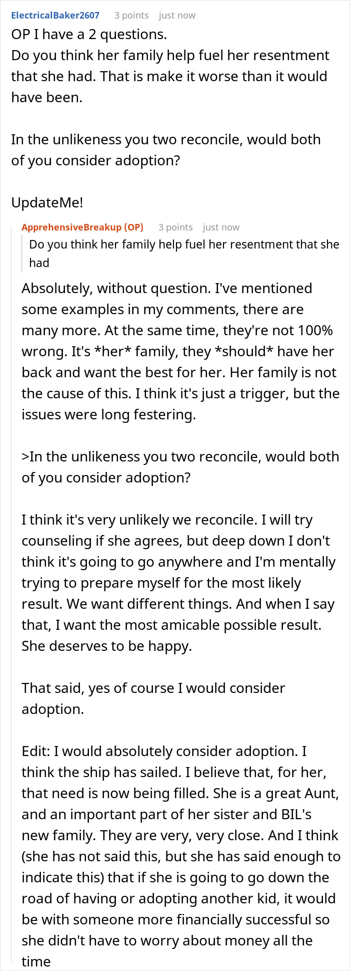 Reddit conversation discussing wife&rsquo;s resentment towards husband and the impact on their relationship during an unwanted trip.