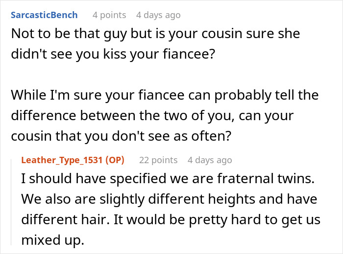 Online conversation discussing a bride&rsquo;s world crumbling after her twin sister&rsquo;s and fianc&eacute;&rsquo;s secret is revealed.