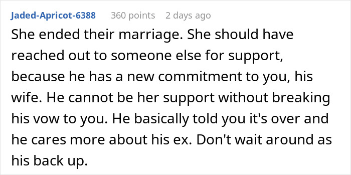 Alt text: Side view of a woman sitting alone on a couch, reflecting and questioning her marriage after husband leaves for ex-wife care.