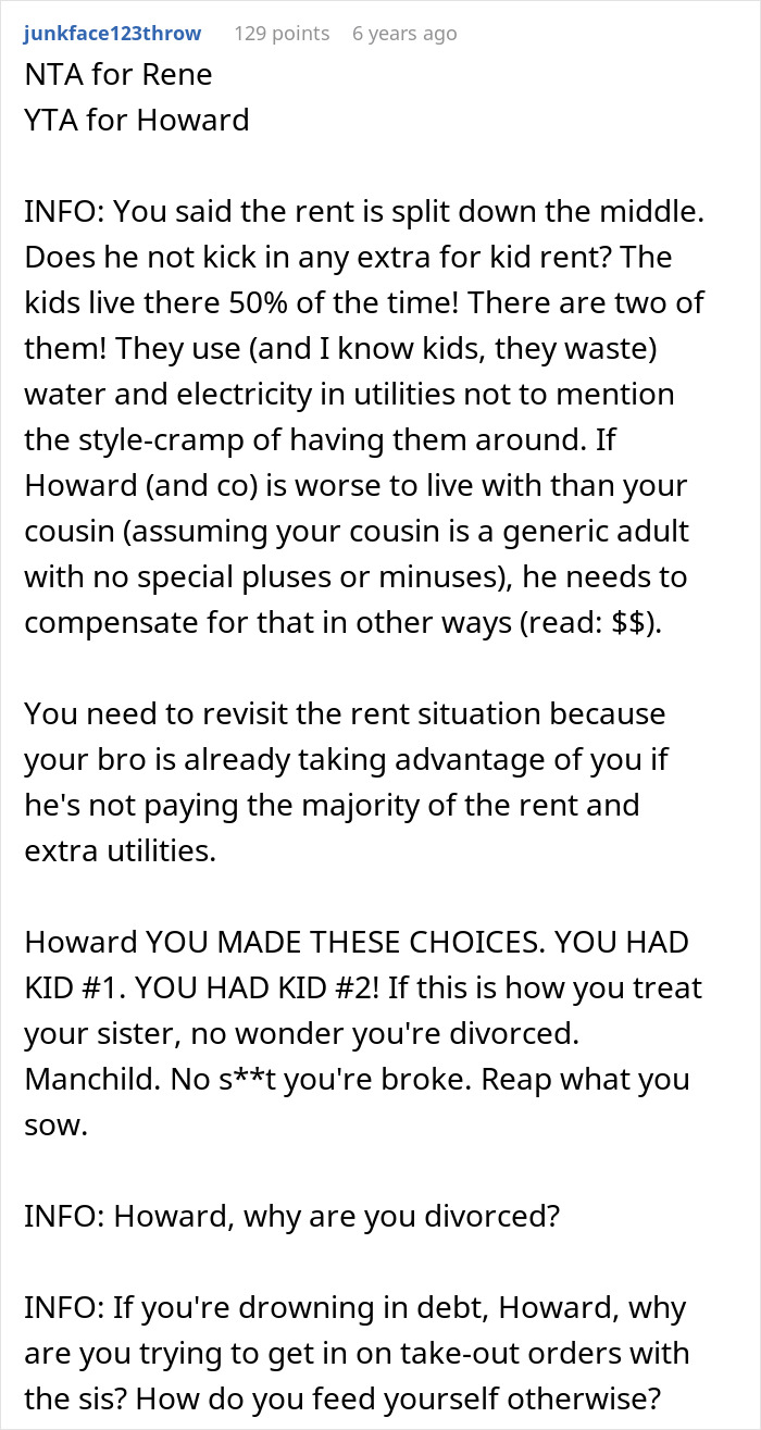 Text post discussing sibling conflicts and accusations of being a stranger to kids after refusing childcare duties.