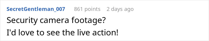Man reacts with petty revenge on entitled dog owner, pressing button to trigger unexpected response captured in text.