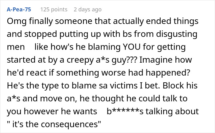 Comment expressing support for a woman who dumps jealous boyfriend after his unfair blame and unsuccessful apologies.