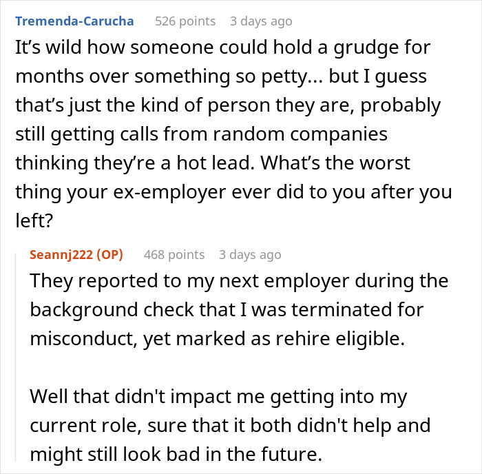 Reddit comments discussing a boss making life difficult for a grieving employee and the karma that followed.
