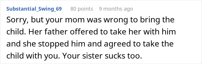 Man stuck taking his 2-year-old niece to doctor appointment after sister fails to find babysitter, frustrated with situation.