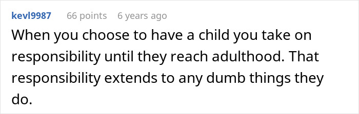 Screenshot of an online comment discussing parental responsibility related to why a dad called CPS on his teen daughter.