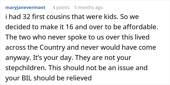 Screenshot of a forum comment discussing challenges with family events and scheduling a wedding to avoid a problematic ex. - 41