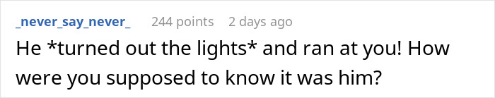 Screenshot of a social media comment describing a prank that went horribly wrong causing a guy to end up in the ER.