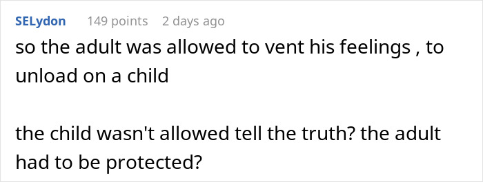 Comment discussing adult venting feelings to a teen stepson and questions about protecting the adult's emotions. - 29