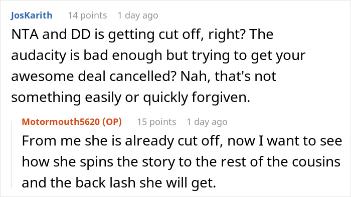 Cousin Tells Woman To Cover $4,000 Family Vacation, Labels Her Selfish When She Refuses Cousin Tells Woman To Cover $4,000 Family Vacation, Labels Her Selfish When She Refuses