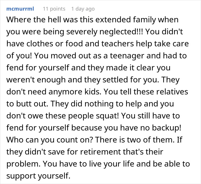 Comment on parental neglect and impact on kids, highlighting parents wanting more children but forgetting the one they had. - 52