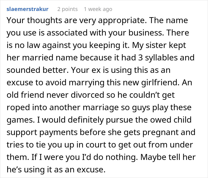 Woman Doesn’t Get What Her Last Name Has To Do With Ex Not Being Able To Get Married Again Woman Doesn’t Get What Her Last Name Has To Do With Ex Not Being Able To Get Married Again