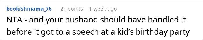 Screenshot of a social media comment about a niece's birthday party and a disagreement involving spiritual awakening.