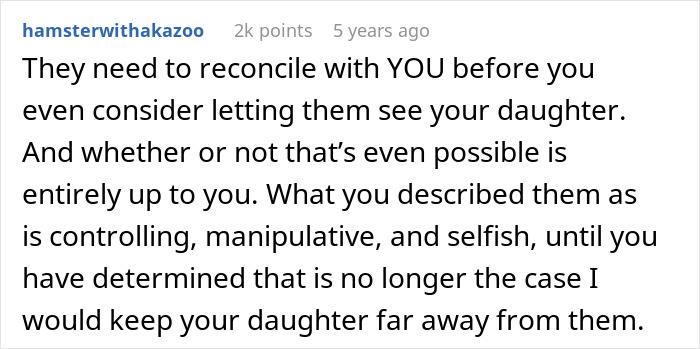 Alt text: Comment advising reconciliation advice for estranged dad seeking to reconnect with daughter after cancer diagnosis.