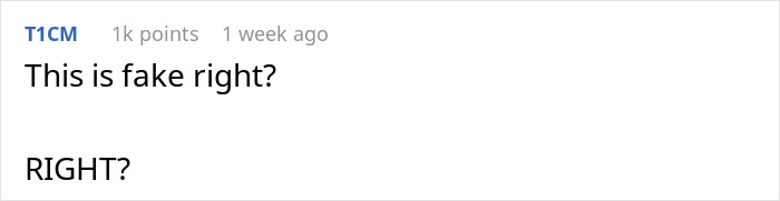 Screenshot of a forum comment with user questioning the authenticity of a woman saying yes to her AI boyfriend&rsquo;s proposal.