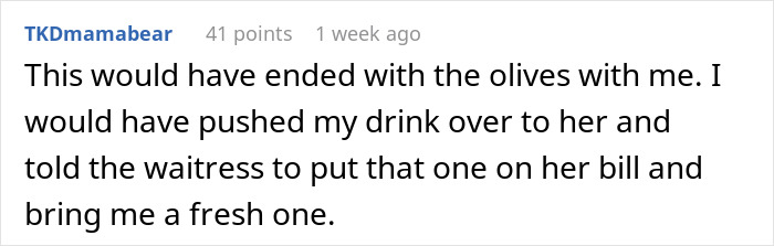 Screenshot of an online comment about a woman frustrated with her coworker helping herself to her food on her birthday.