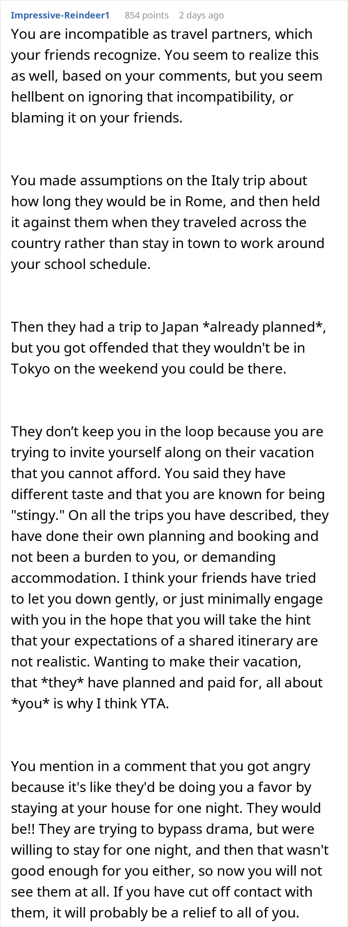 Text conversation discussing a woman’s travel conflicts with friends and feeling excluded from trips and plans. Text conversation discussing a woman’s travel conflicts with friends and feeling excluded from trips and plans.