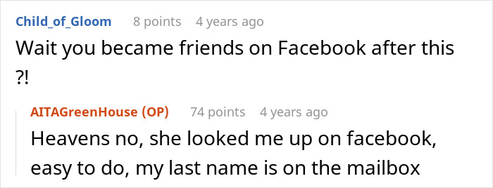 Screenshot of an online conversation about a thief claiming to know the owner after stealing vegetables.