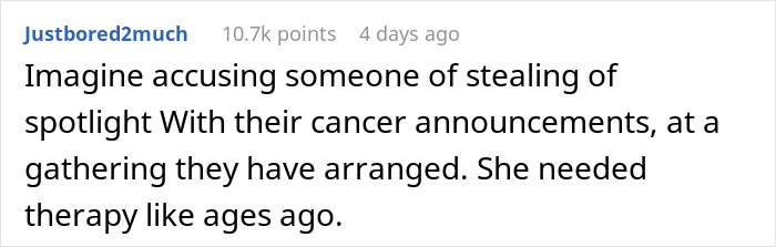Social media post text complaining about a woman needing support from family after devastating news but facing drama from sister-in-law.