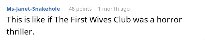Screenshot of an online comment comparing a couples therapist scandal to a horror thriller, highlighting mental health impact.