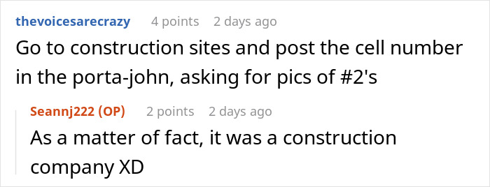 Screenshot of a Reddit conversation about construction sites related to a boss making life difficult for a grieving employee.